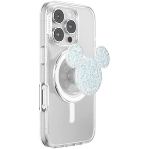PopSockets Phone Grip for MagSafe, Secure Magnetic Phone Grip & Stand, Hands-Free Kickstand, Wireless Charging Compatible, Disney – Heart Two Cute(Earridescent Mickey White)