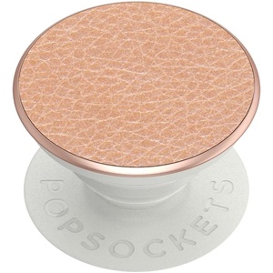 ​​​​PopSockets Phone Grip with Expanding Kickstand, Adhesive Grip – Banded Agate(Pebbled Vegan Leather Rose Gold)