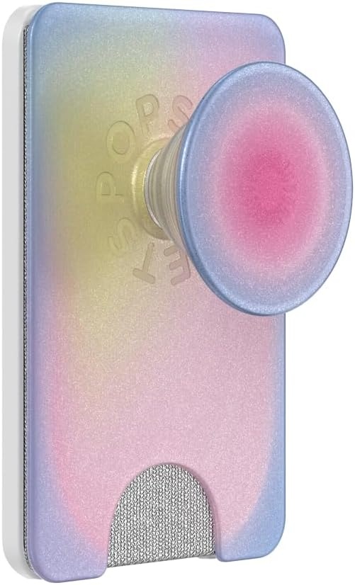 image:imagePopSockets Phone Wallet with Expanding Grip Phone Card Holder Wireless Charging Compatible Wallet Compatible with MagSafe Licorice DotAura