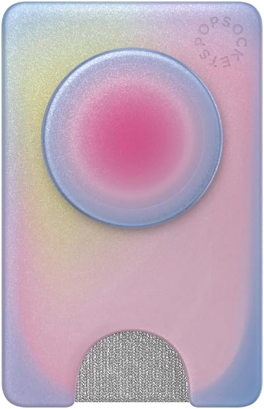 image:imagePopSockets Phone Wallet with Expanding Grip Phone Card Holder Wireless Charging Compatible Wallet Compatible with MagSafe Licorice DotAura