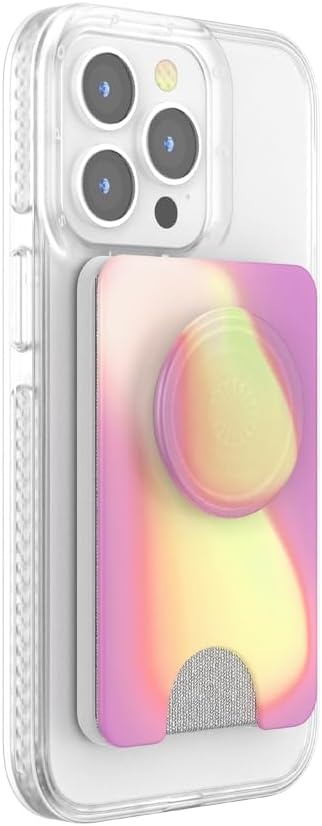 image:imagePopSockets Phone Wallet with Expanding Grip Phone Card Holder Wireless Charging Compatible Wallet Compatible with MagSafe Licorice DotAurange