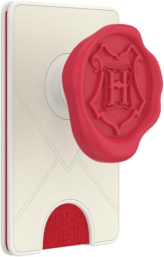 image:imagePopSockets Phone Wallet with Expanding Grip Phone Card Holder Wireless Charging Compatible Wallet Compatible with MagSafe Licorice DotHogwarts Letter Adhesive