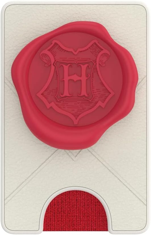 image:imagePopSockets Phone Wallet with Expanding Grip Phone Card Holder Wireless Charging Compatible Wallet Compatible with MagSafe Licorice DotHogwarts Letter Adhesive