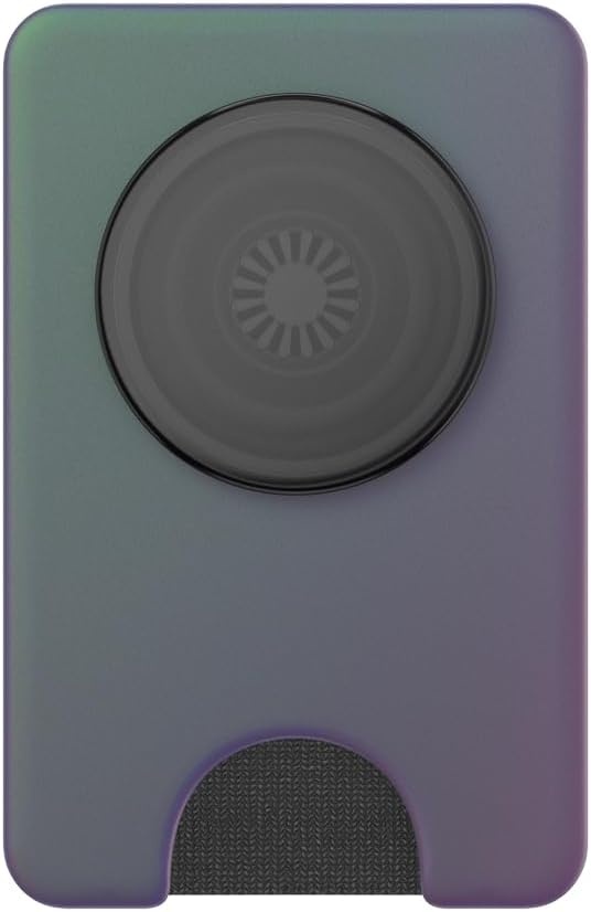 image:imagePopSockets Phone Wallet with Expanding Grip Phone Card Holder Wireless Charging Compatible Wallet Compatible with MagSafe Licorice DotNightshade