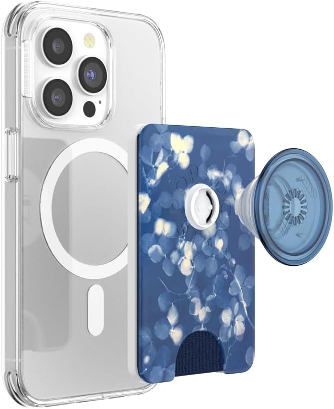 image:imagePopSockets Phone Wallet with Expanding Grip Phone Card Holder Wireless Charging Compatible Wallet Compatible with MagSafe Licorice DotPhantom Aspen