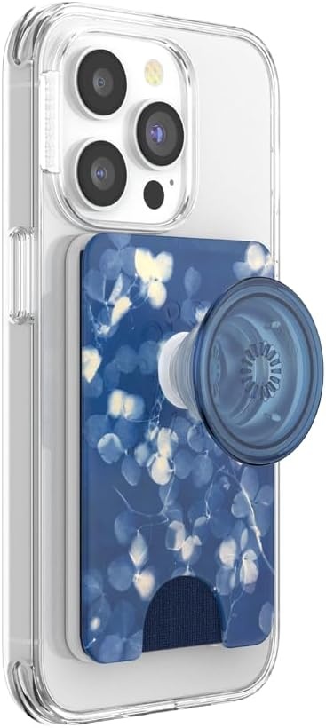 image:imagePopSockets Phone Wallet with Expanding Grip Phone Card Holder Wireless Charging Compatible Wallet Compatible with MagSafe Licorice DotPhantom Aspen