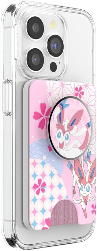image:imagePopSockets Phone Wallet with Expanding Grip Phone Card Holder Wireless Charging Compatible Wallet Compatible with MagSafe Licorice DotSylveons Dream