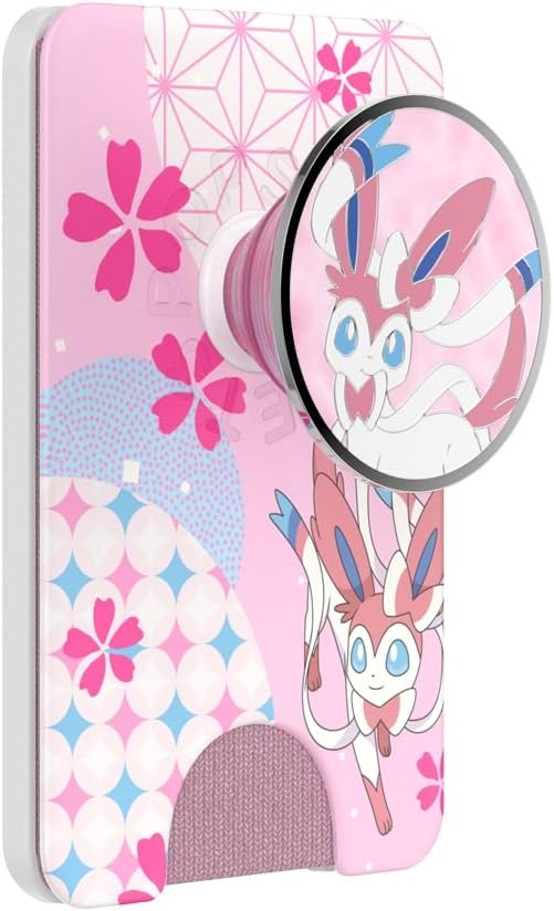 image:imagePopSockets Phone Wallet with Expanding Grip Phone Card Holder Wireless Charging Compatible Wallet Compatible with MagSafe Licorice DotSylveons Dream