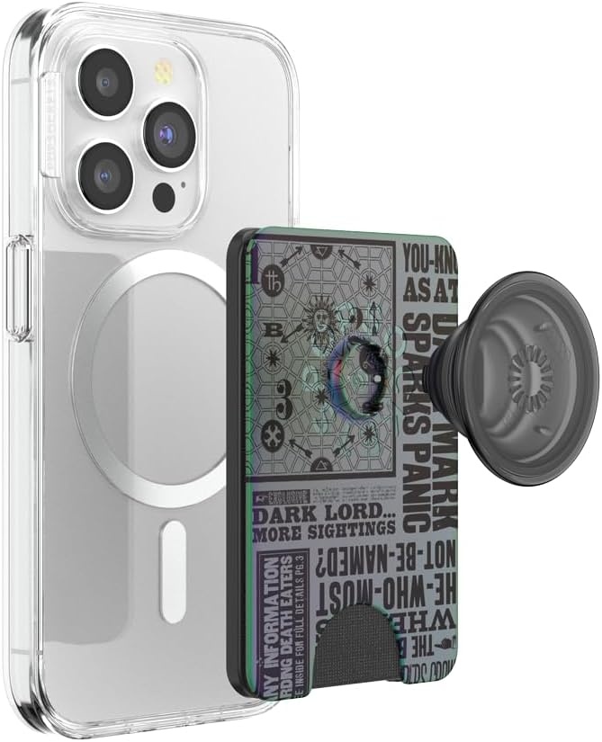 image:imagePopSockets Phone Wallet with Expanding Grip Phone Card Holder Wireless Charging Compatible Wallet Compatible with MagSafe Licorice DotThe Dark Lord Has Returned