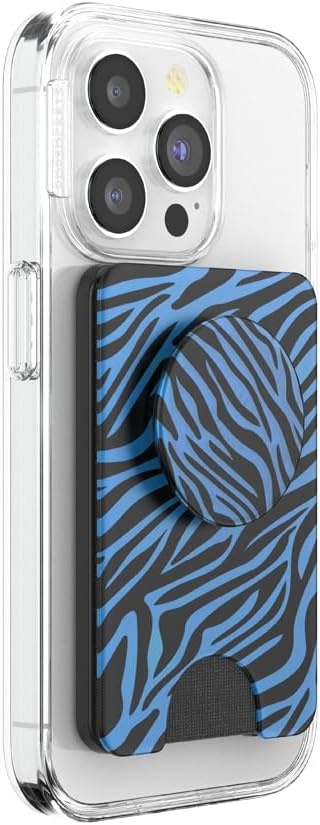 image:imagePopSockets Phone Wallet with Expanding Grip Phone Card Holder Wireless Charging Compatible Wallet Compatible with MagSafe Licorice DotZed