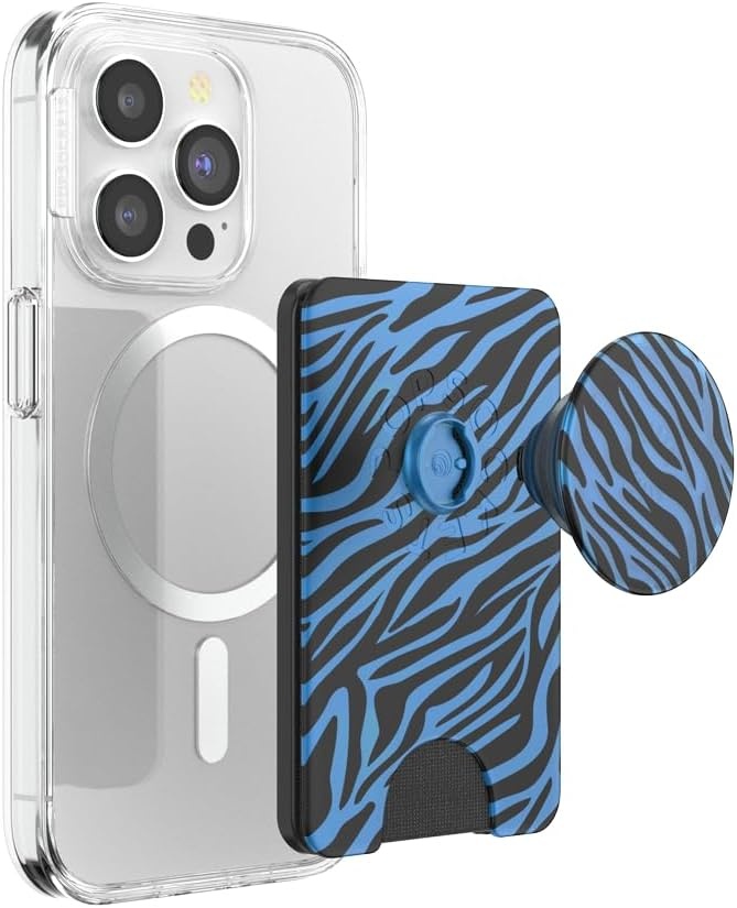 image:imagePopSockets Phone Wallet with Expanding Grip Phone Card Holder Wireless Charging Compatible Wallet Compatible with MagSafe Licorice DotZed