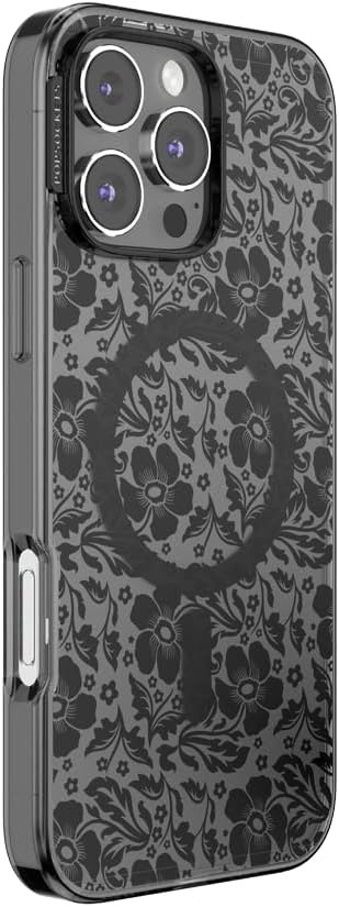 image:imagePopSockets iPhone 16 Pro Case Compatible with MagSafe Phone Case for iPhone 16 Pro Wireless Charging Compatible Case Only Black LaceBlack Lace