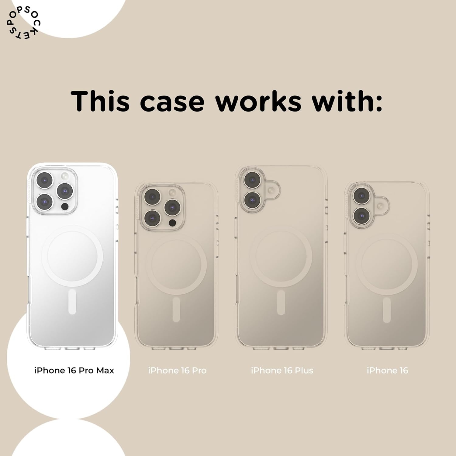 image:imagePopSockets iPhone 16 Pro Case Compatible with MagSafe Phone Case for iPhone 16 Pro Wireless Charging Compatible Case Only Black LaceBlack Lace