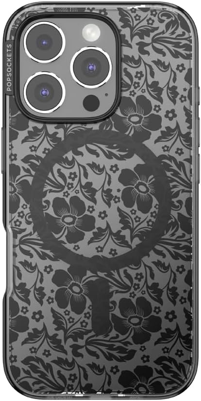 image:imagePopSockets iPhone 16 Pro Case Compatible with MagSafe Phone Case for iPhone 16 Pro Wireless Charging Compatible Case Only Black LaceBlack Lace