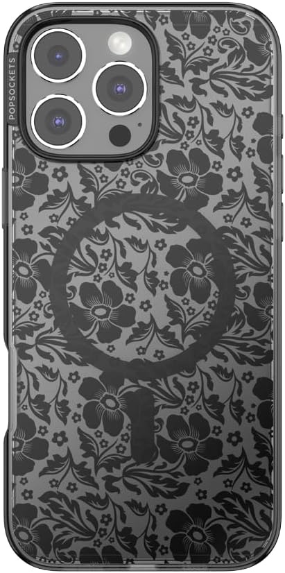 image:imagePopSockets iPhone 16 Pro Case Compatible with MagSafe Phone Case for iPhone 16 Pro Wireless Charging Compatible Case Only Black LaceBlack Lace