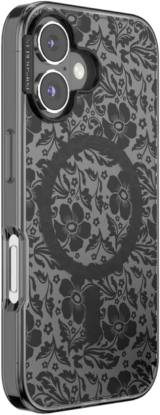 image:imagePopSockets iPhone 16 Pro Case Compatible with MagSafe Phone Case for iPhone 16 Pro Wireless Charging Compatible Case Only Black LaceBlack Lace