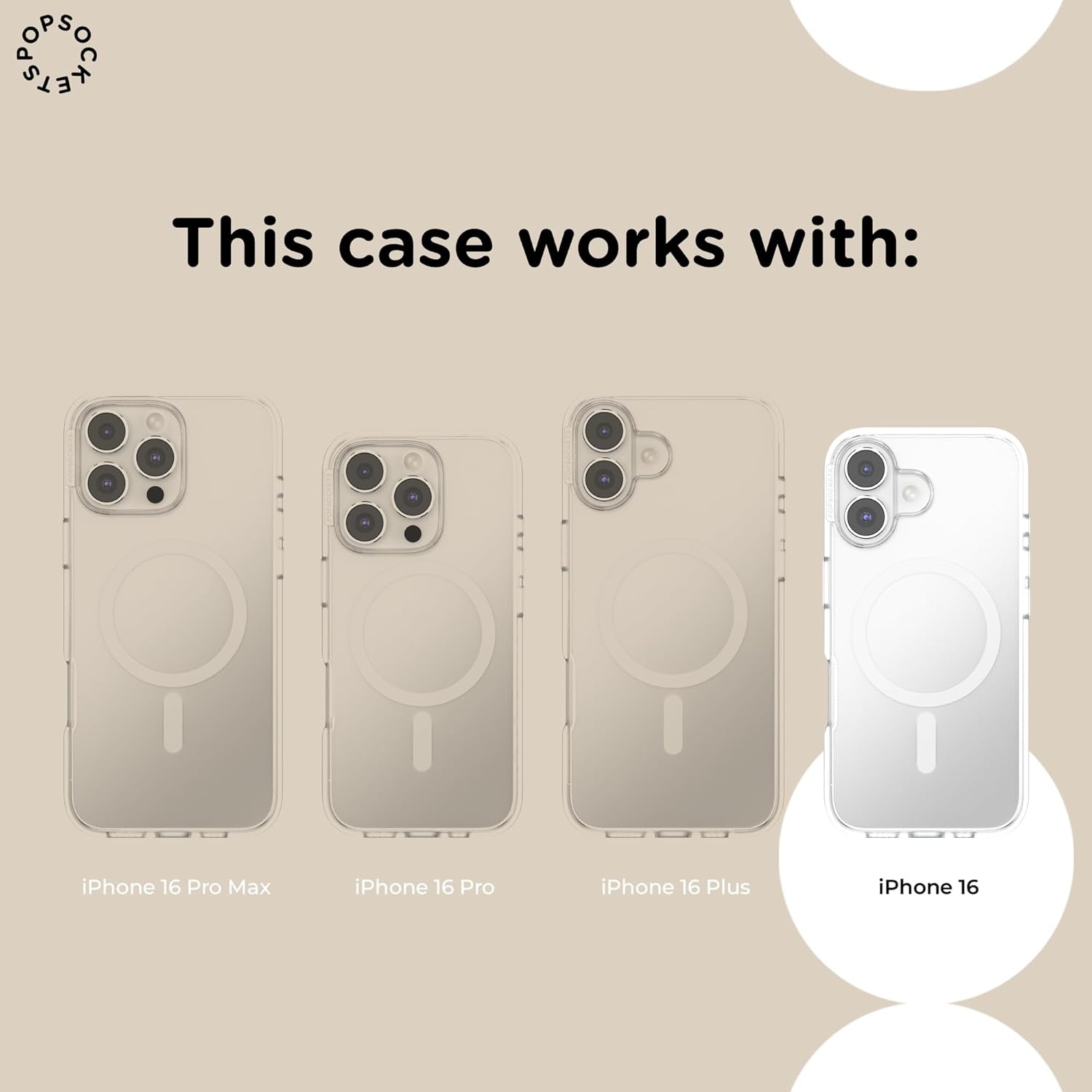 image:imagePopSockets iPhone 16 Pro Case Compatible with MagSafe Phone Case for iPhone 16 Pro Wireless Charging Compatible Case Only Black LaceBlack Lace