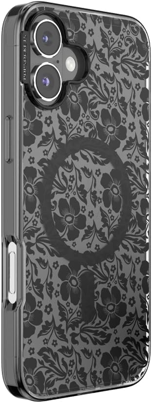 image:imagePopSockets iPhone 16 Pro Case Compatible with MagSafe Phone Case for iPhone 16 Pro Wireless Charging Compatible Case Only Black LaceBlack Lace
