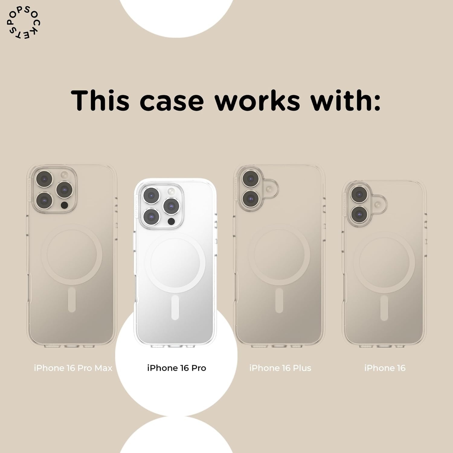 image:imagePopSockets iPhone 16 Pro Case Compatible with MagSafe Phone Case for iPhone 16 Pro Wireless Charging Compatible Case Only Black LaceBlack Lace