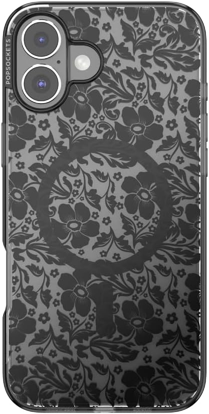 image:imagePopSockets iPhone 16 Pro Case Compatible with MagSafe Phone Case for iPhone 16 Pro Wireless Charging Compatible Case Only Black LaceBlack Lace