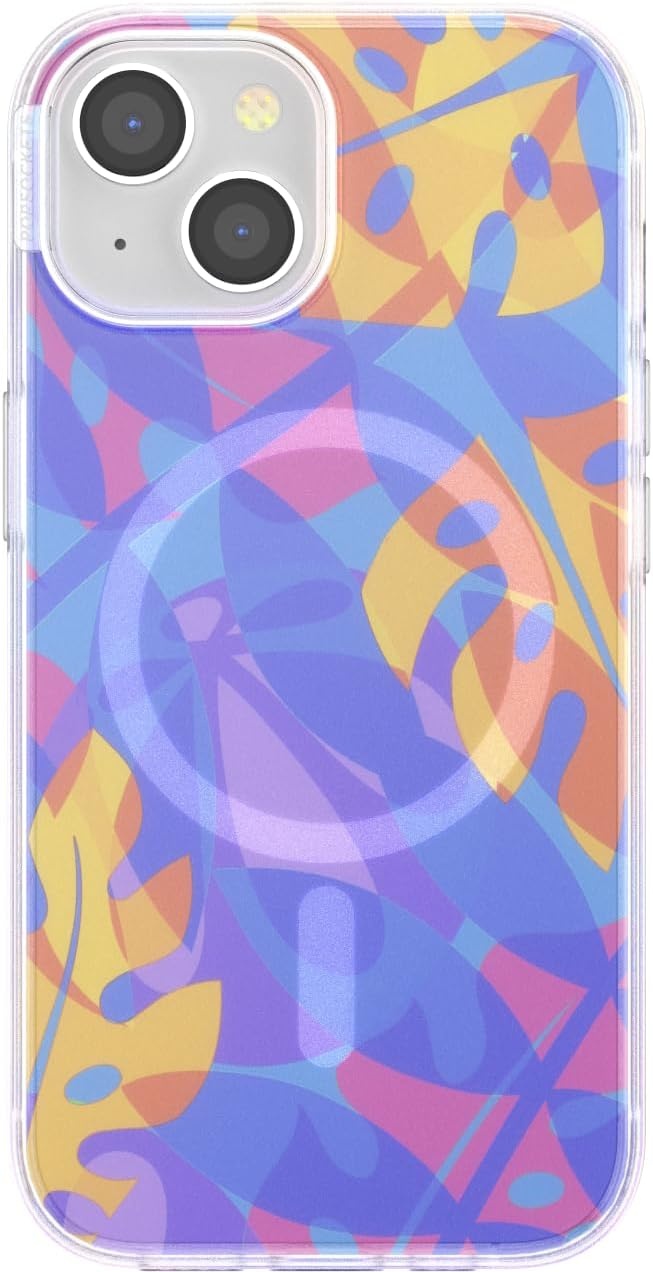 image:imagePopSockets iPhone 16 Pro Case Compatible with MagSafe Phone Case for iPhone 16 Pro Wireless Charging Compatible Case Only Black LaceBoca Palms Blue