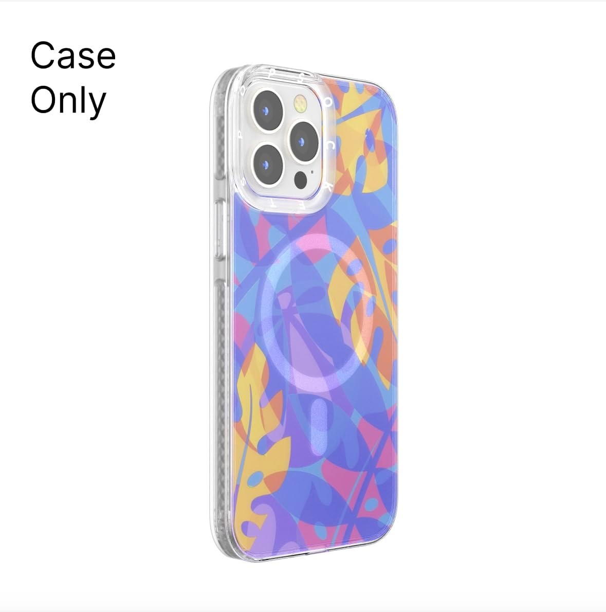 image:imagePopSockets iPhone 16 Pro Case Compatible with MagSafe Phone Case for iPhone 16 Pro Wireless Charging Compatible Case Only Black LaceBoca Palms Blue