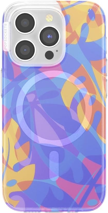image:imagePopSockets iPhone 16 Pro Case Compatible with MagSafe Phone Case for iPhone 16 Pro Wireless Charging Compatible Case Only Black LaceBoca Palms Blue