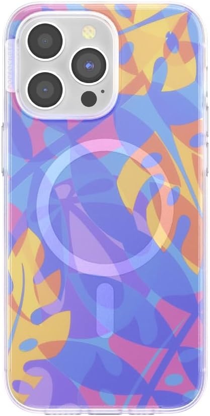 image:imagePopSockets iPhone 16 Pro Case Compatible with MagSafe Phone Case for iPhone 16 Pro Wireless Charging Compatible Case Only Black LaceBoca Palms Blue