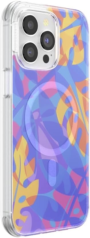 image:imagePopSockets iPhone 16 Pro Case Compatible with MagSafe Phone Case for iPhone 16 Pro Wireless Charging Compatible Case Only Black LaceBoca Palms Blue