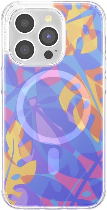image:imagePopSockets iPhone 16 Pro Case Compatible with MagSafe Phone Case for iPhone 16 Pro Wireless Charging Compatible Case Only Black LaceBoca Palms Blue