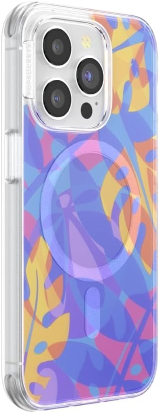 image:imagePopSockets iPhone 16 Pro Case Compatible with MagSafe Phone Case for iPhone 16 Pro Wireless Charging Compatible Case Only Black LaceBoca Palms Blue