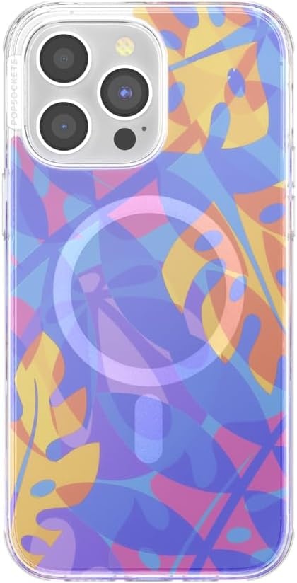 image:imagePopSockets iPhone 16 Pro Case Compatible with MagSafe Phone Case for iPhone 16 Pro Wireless Charging Compatible Case Only Black LaceBoca Palms Blue