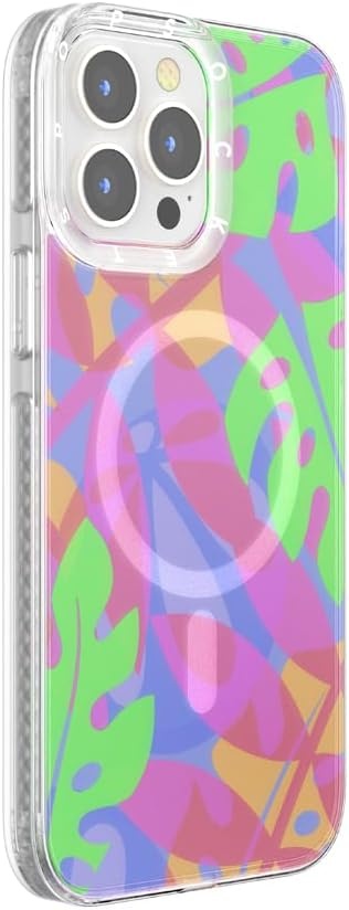 image:imagePopSockets iPhone 16 Pro Case Compatible with MagSafe Phone Case for iPhone 16 Pro Wireless Charging Compatible Case Only Black LaceBoca Palms Pink