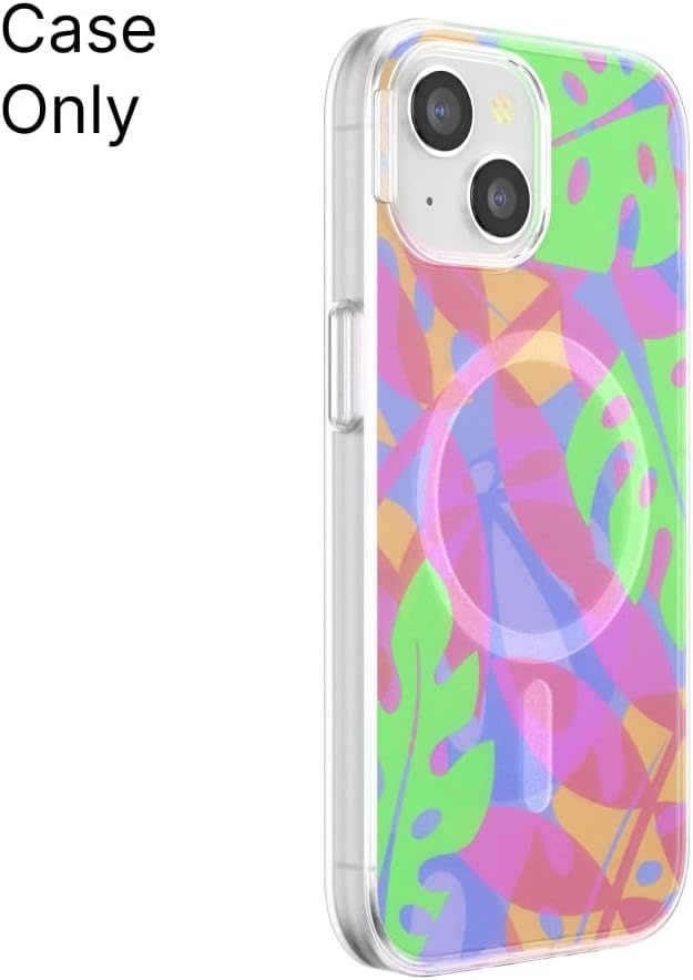 image:imagePopSockets iPhone 16 Pro Case Compatible with MagSafe Phone Case for iPhone 16 Pro Wireless Charging Compatible Case Only Black LaceBoca Palms Pink