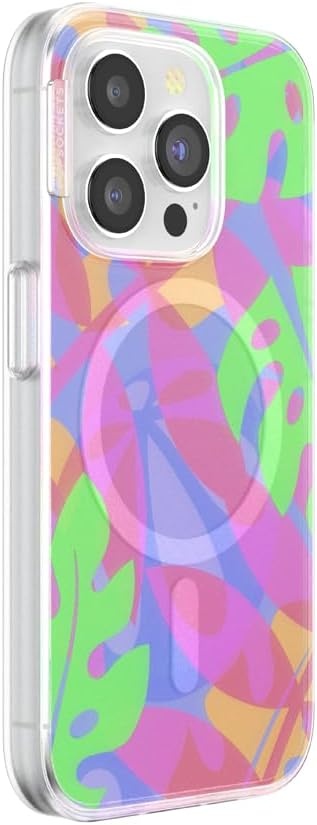 image:imagePopSockets iPhone 16 Pro Case Compatible with MagSafe Phone Case for iPhone 16 Pro Wireless Charging Compatible Case Only Black LaceBoca Palms Pink