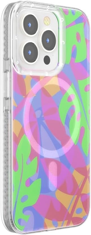 image:imagePopSockets iPhone 16 Pro Case Compatible with MagSafe Phone Case for iPhone 16 Pro Wireless Charging Compatible Case Only Black LaceBoca Palms Pink