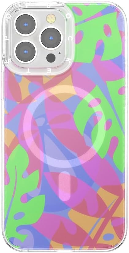 image:imagePopSockets iPhone 16 Pro Case Compatible with MagSafe Phone Case for iPhone 16 Pro Wireless Charging Compatible Case Only Black LaceBoca Palms Pink