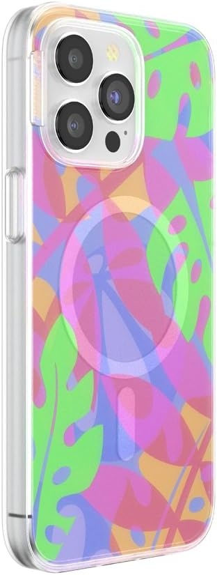 image:imagePopSockets iPhone 16 Pro Case Compatible with MagSafe Phone Case for iPhone 16 Pro Wireless Charging Compatible Case Only Black LaceBoca Palms Pink
