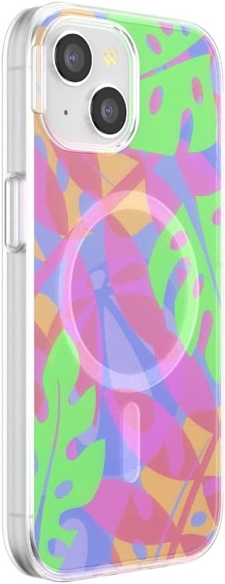 image:imagePopSockets iPhone 16 Pro Case Compatible with MagSafe Phone Case for iPhone 16 Pro Wireless Charging Compatible Case Only Black LaceBoca Palms Pink