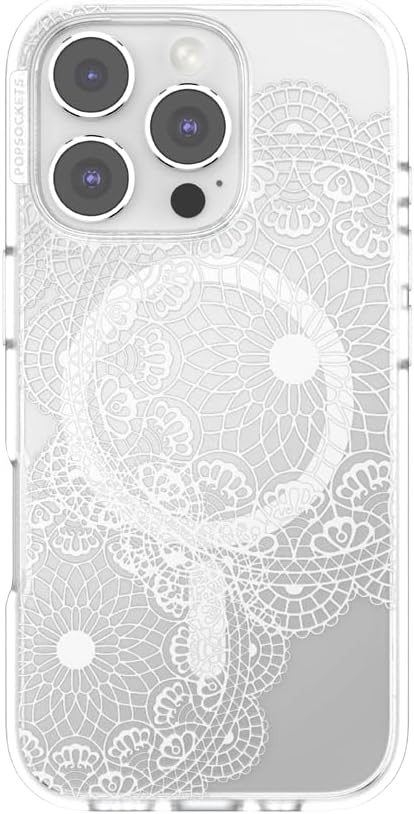 image:imagePopSockets iPhone 16 Pro Case Compatible with MagSafe Phone Case for iPhone 16 Pro Wireless Charging Compatible Case Only Black LaceDoily Life