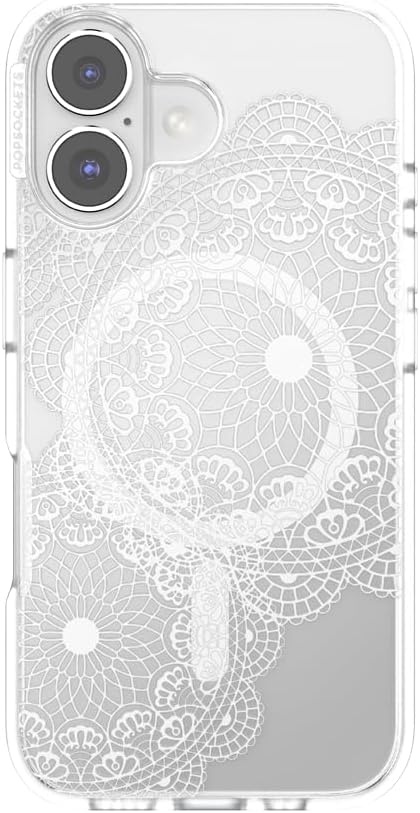 image:imagePopSockets iPhone 16 Pro Case Compatible with MagSafe Phone Case for iPhone 16 Pro Wireless Charging Compatible Case Only Black LaceDoily Life