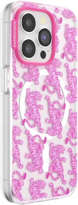 image:imagePopSockets iPhone 16 Pro Case Compatible with MagSafe Phone Case for iPhone 16 Pro Wireless Charging Compatible Case Only Black LaceLe Tigre