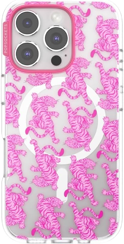 image:imagePopSockets iPhone 16 Pro Case Compatible with MagSafe Phone Case for iPhone 16 Pro Wireless Charging Compatible Case Only Black LaceLe Tigre