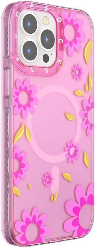 image:imagePopSockets iPhone 16 Pro Case Compatible with MagSafe Phone Case for iPhone 16 Pro Wireless Charging Compatible Case Only Black LacePink Relief