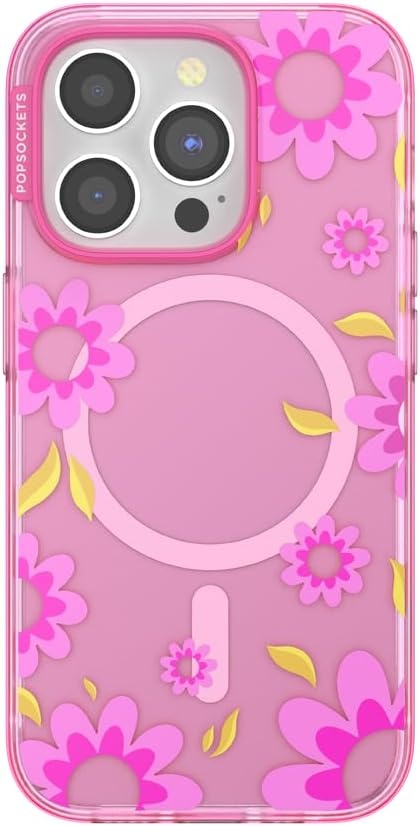 image:imagePopSockets iPhone 16 Pro Case Compatible with MagSafe Phone Case for iPhone 16 Pro Wireless Charging Compatible Case Only Black LacePink Relief
