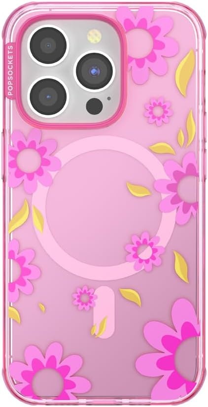 image:imagePopSockets iPhone 16 Pro Case Compatible with MagSafe Phone Case for iPhone 16 Pro Wireless Charging Compatible Case Only Black LacePink Relief