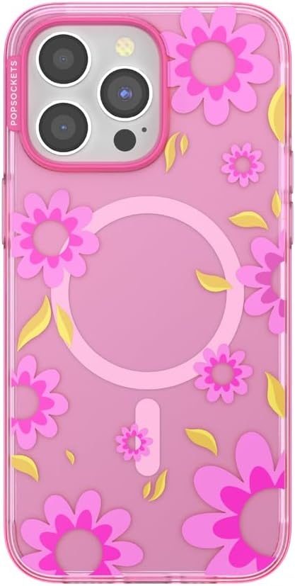 image:imagePopSockets iPhone 16 Pro Case Compatible with MagSafe Phone Case for iPhone 16 Pro Wireless Charging Compatible Case Only Black LacePink Relief