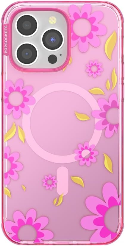 image:imagePopSockets iPhone 16 Pro Case Compatible with MagSafe Phone Case for iPhone 16 Pro Wireless Charging Compatible Case Only Black LacePink Relief