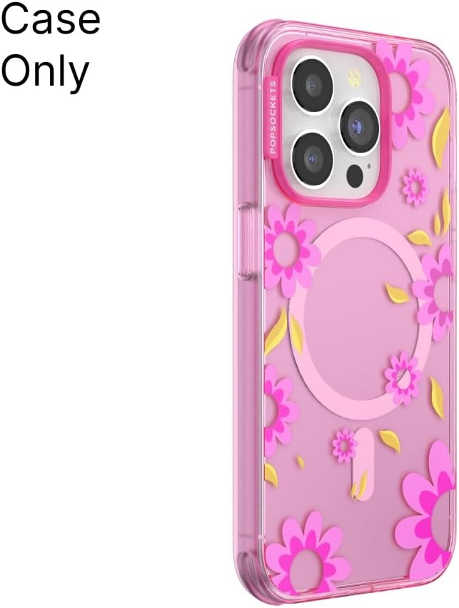 image:imagePopSockets iPhone 16 Pro Case Compatible with MagSafe Phone Case for iPhone 16 Pro Wireless Charging Compatible Case Only Black LacePink Relief