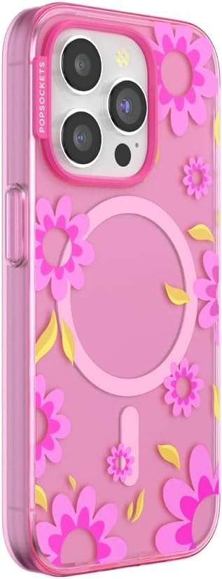 image:imagePopSockets iPhone 16 Pro Case Compatible with MagSafe Phone Case for iPhone 16 Pro Wireless Charging Compatible Case Only Black LacePink Relief